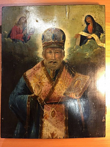 Храмовая Икона Николай Чудотворец, 19 век. фото