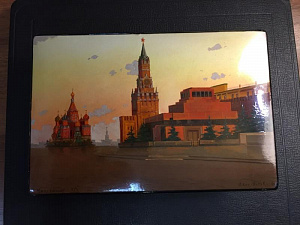 Шкатулка Красная площадь, Федоскино, СССР. фото