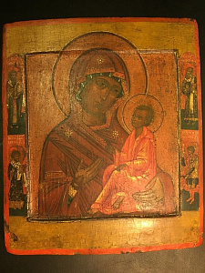 Тихвинская Икона Божией Матери, Палех, 19 век. фото